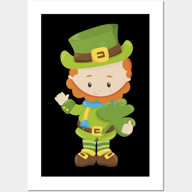 St. Patrick's Day man with green hat Wall Art by BK55